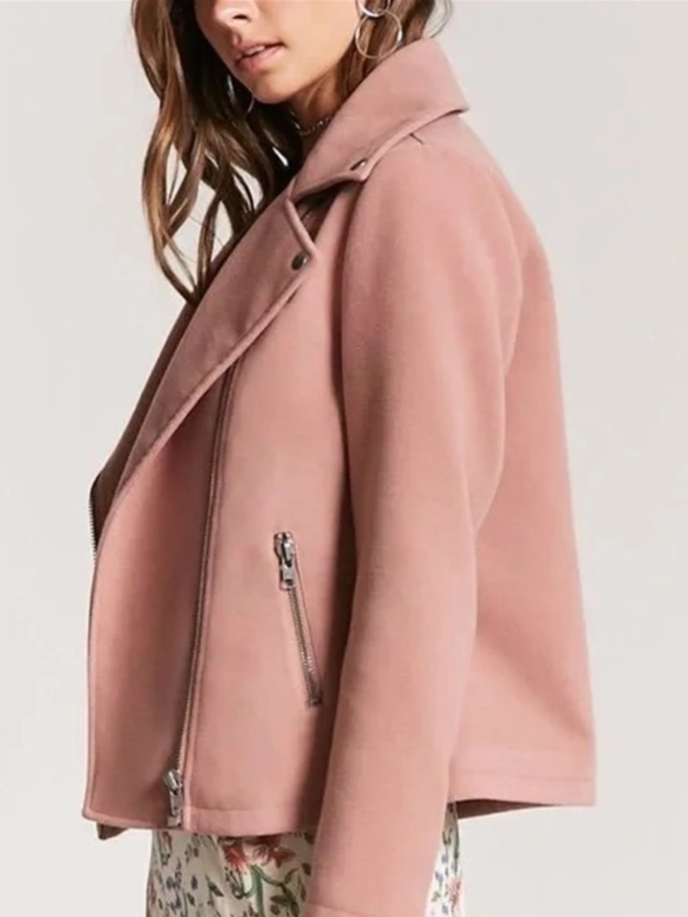 Forever 21 Plus Zipper Motto Jacket 1X Pockets - Picture 1 of 1